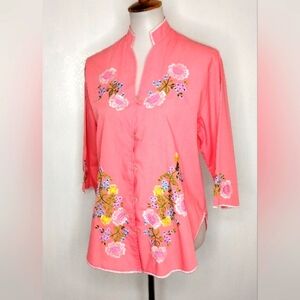 VINTAGE HAWAII EMBROIDERED BLOUSE